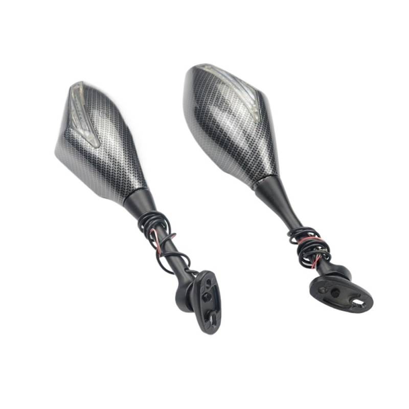 Motorrad Spiegel Carbon Fibe Motorrad Rückspiegel Blinker Lichter Für CBR 600 RR 2003-2014 CBR1000RR 2004 2005 2006 2007 CBR Motorradzubehör von LAUTIE