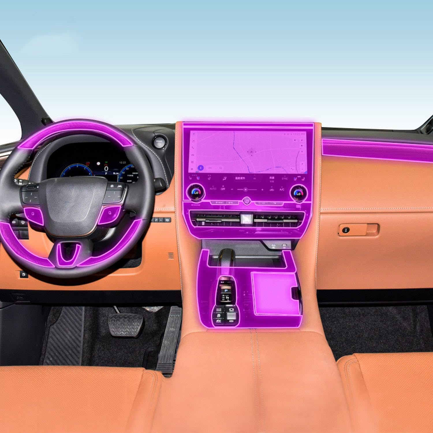 LAVIYE Auto-Innen-Mittelkonsole, transparente TPU-Schutzfolie, Anti-Kratzfolie, Zubehör, PPF, für Toyota Alphard 2023–2024 LAVIYE Auto-Innen-Mittelkonsole, transparente TPU-Schutzfolie, Anti-Kratzfolie, Zubehör, PPF, für Toyota Alphard 2023–2024 von LAVIYE