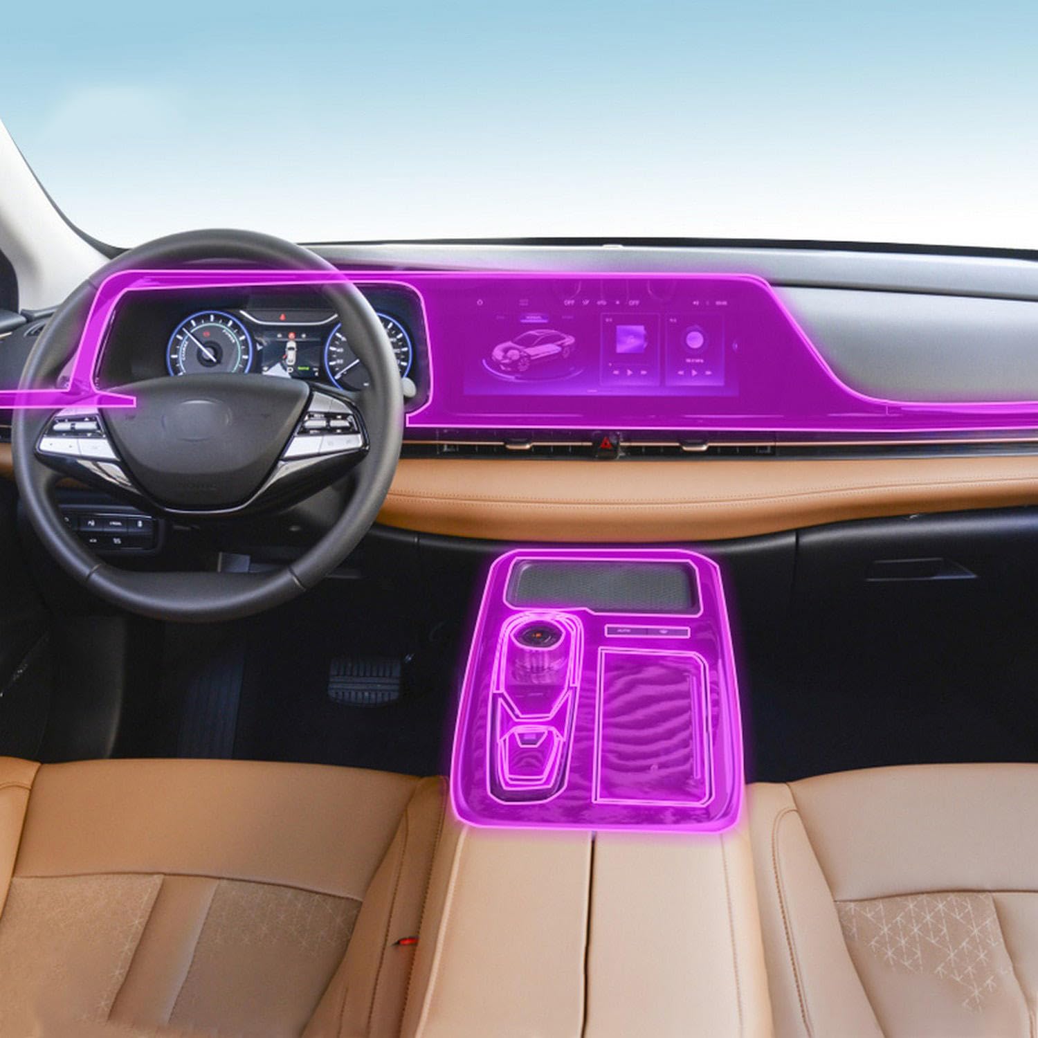 LAVIYE Auto-Innen-Mittelkonsole, transparente TPU-Schutzfolie, Anti-Kratzfolie, Zubehör, PPF-Bildschirmfolie, für Aion S 2023 LAVIYE Auto-Innen-Mittelkonsole, transparente TPU-Schutzfolie, Anti-Kratzfolie, Zubehör, PPF-Bildschirmfolie, für Aion S 2023 von LAVIYE