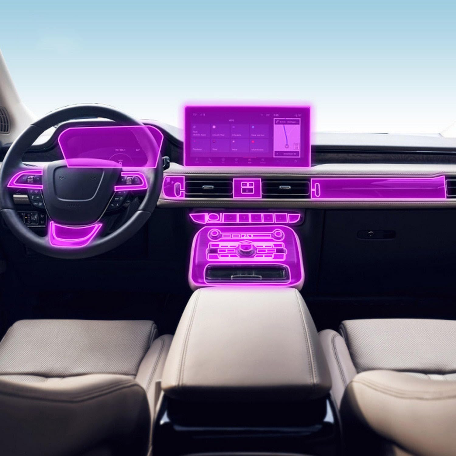 LAVIYE Auto-Innen-Mittelkonsole, transparente TPU-Schutzfolie, kratzfeste Folie, Zubehör, für Lincoln Nautilus 2021–2022 LAVIYE Auto-Innen-Mittelkonsole, transparente TPU-Schutzfolie, kratzfeste Folie, Zubehör, für Lincoln Nautilus 2021–2022 von LAVIYE