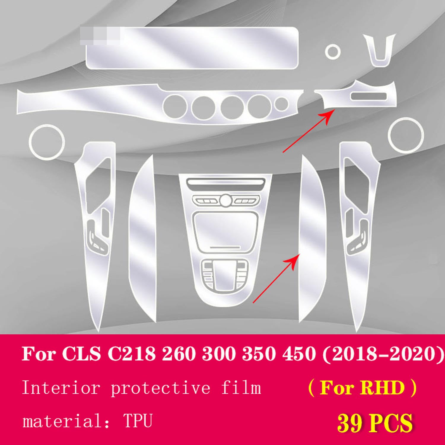 LAVIYE Auto Innenraum Mittelkonsole Transparente TPU-Schutzfolie, für Mercedes-Benz CLS 2018-2022 von LAVIYE