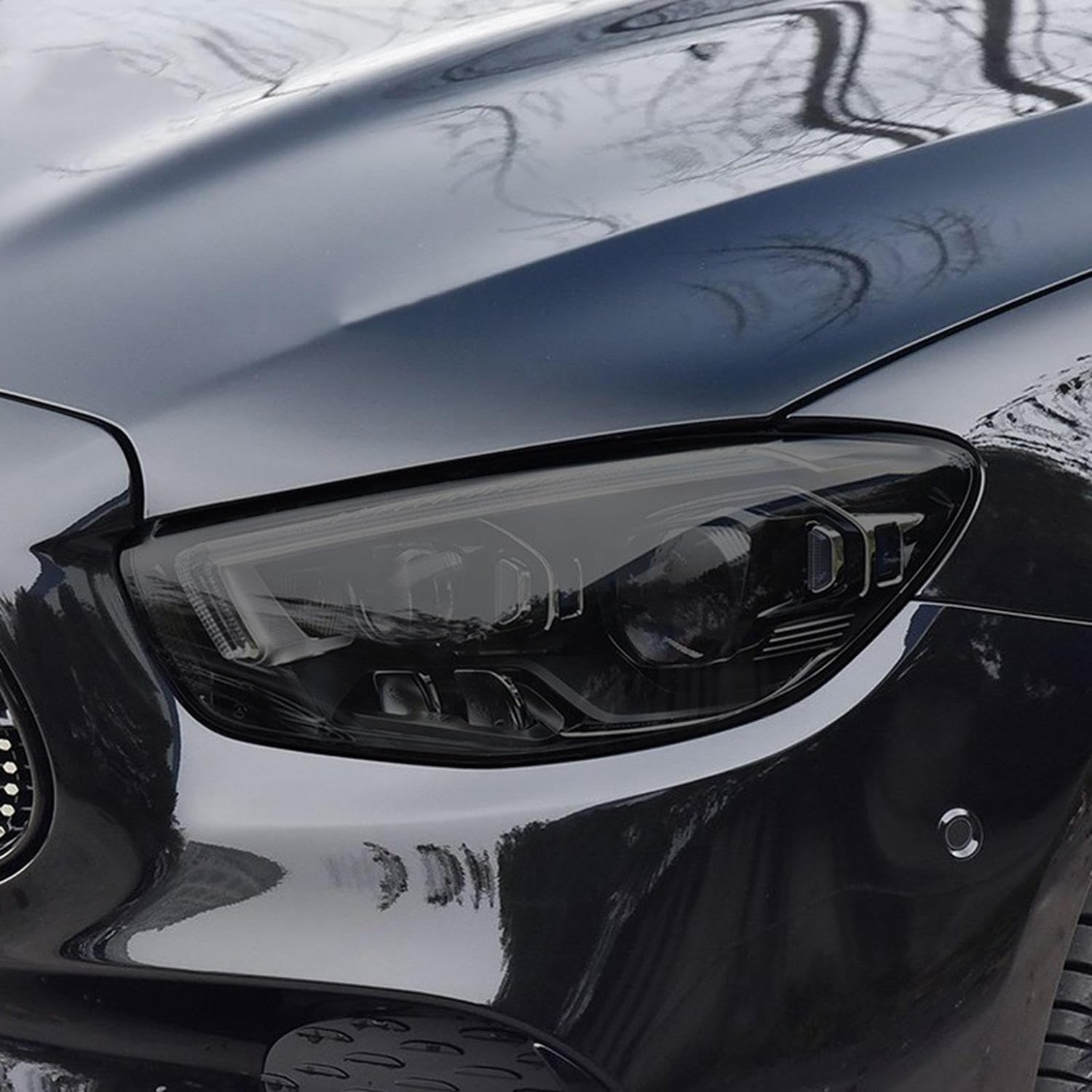 LAVIYE Autoscheinwerfer-Schutzfolie rauchschwarz transparent TPU-Aufkleber, für Mercedes Benz E-Klasse Facelift W213 2021 von LAVIYE