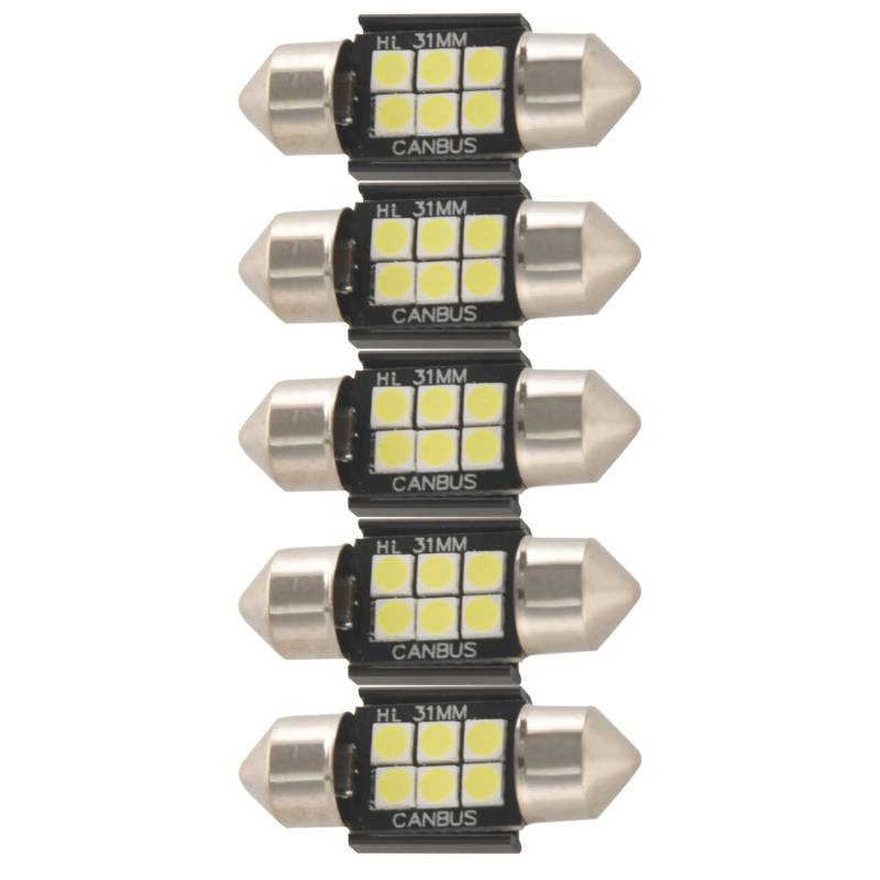LAXED 10 Stück Canbus LED-Leuchtmittel 3020 Chipsatz 400 Extreme für Innenbeleuchtung, Kennzeichenbeleuchtung, 31 mm, De3175 6428, Weiß von LAXED