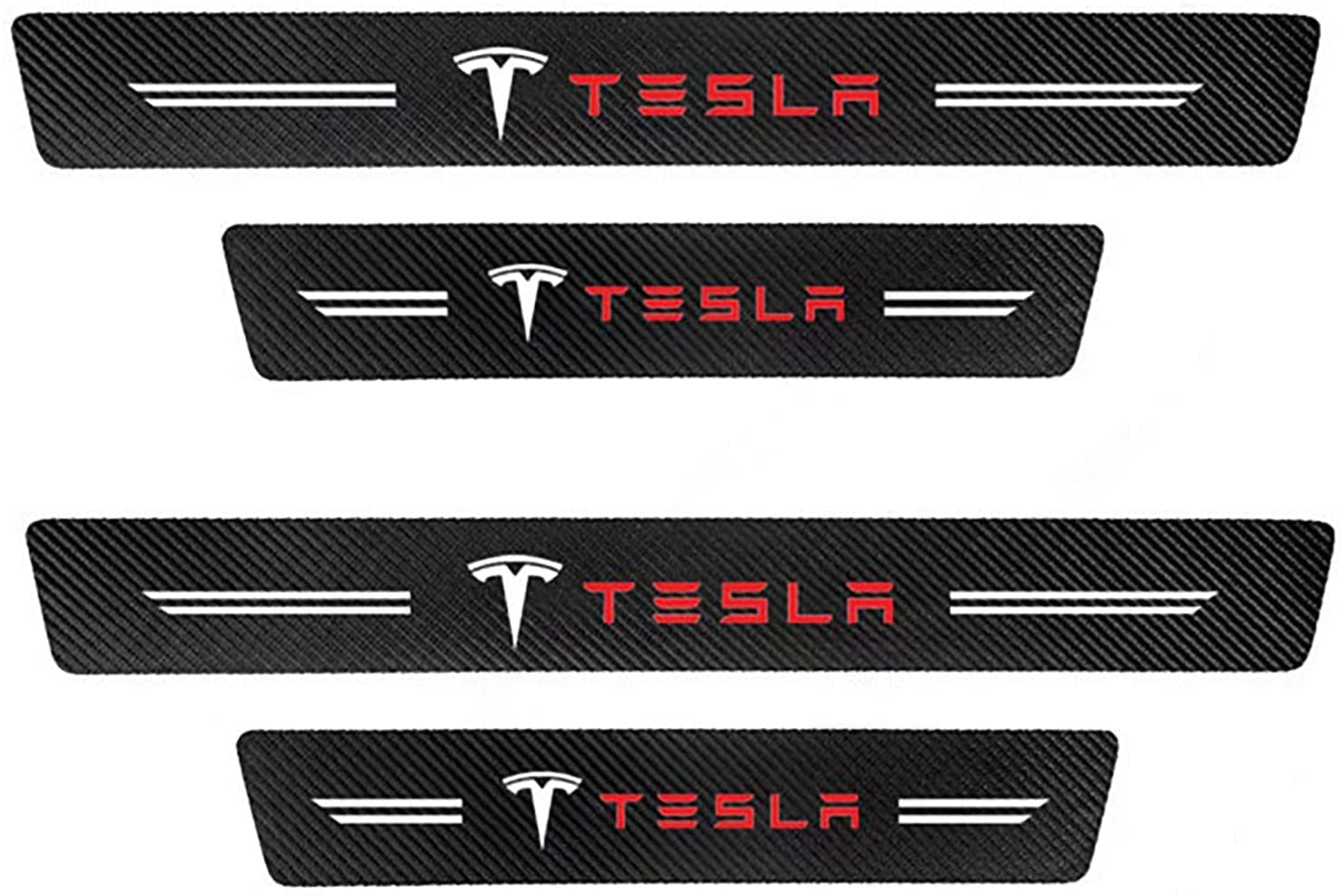 LAXIL 4 Stück Auto Kohlefaser Einstiegsleisten Aufkleber für Tesla Model 3 Model S Model X Model Y, rutschfeste AntiKratz Abnutzungs Türschweller Kick Plates Trittbleche Abdeckung LAXIL 4 Stück Auto Kohlefaser Einstiegsleisten Aufkleber für Tesla Model 3 Model S Model X Model Y, rutschfeste AntiKratz Abnutzungs Türschweller Kick Plates Trittbleche Abdeckung von LAXIL
