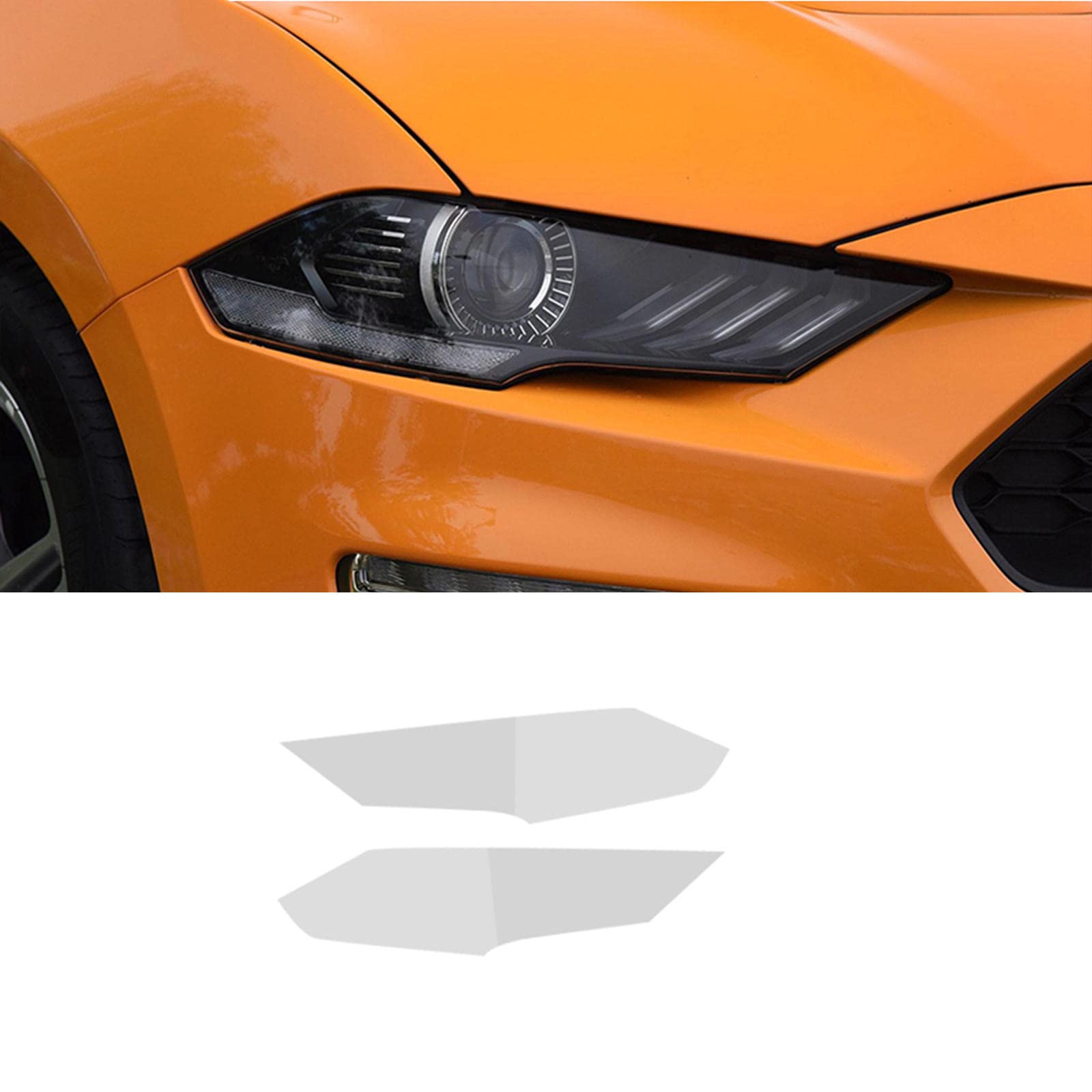 LAYGU Autoscheinwerfer-Schutzfolie Scheinwerfer transparenter schwarzer TPU-Aufkleber, für Ford Mustang 2015-heute Shelby GT500 Zubehör von LAYGU