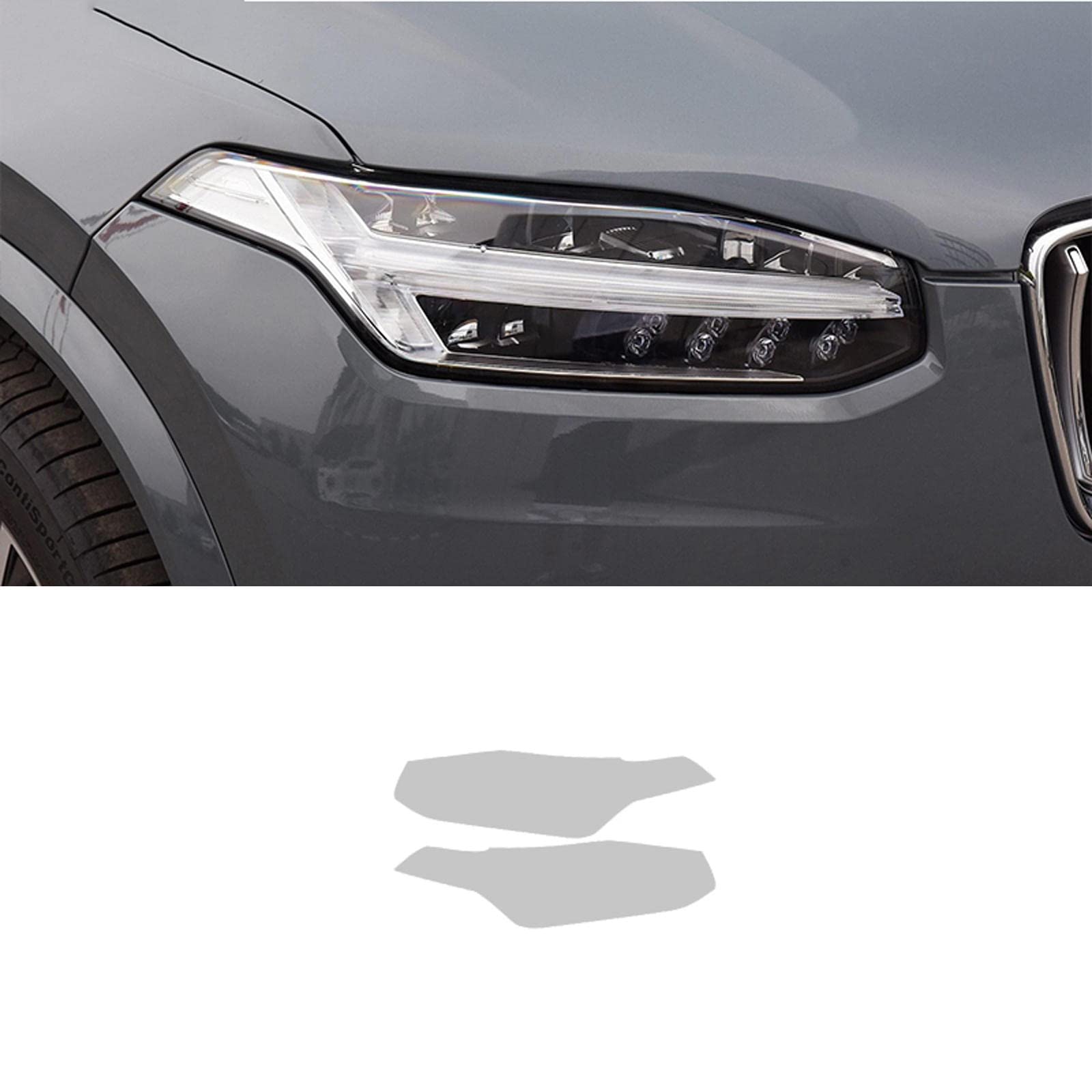 LAYGU Autoscheinwerfer TPU Transparent Schwarz Schutzfolie Aufkleber, Für Volvo XC90 XC40 XC60 S60 S90 V60 V90 Zubehör von LAYGU