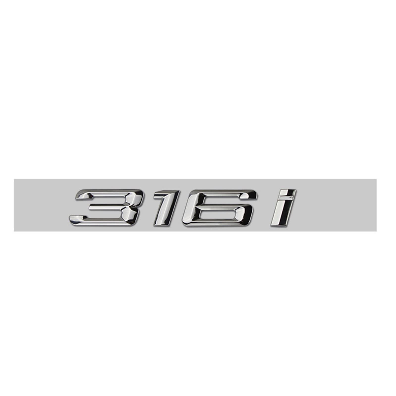 LAZIRO 3D ABS Chrom Auto Buchstaben Kofferraum Emblem Abzeichen Aufkleber passend for BMW Schriftzug G20 316i 320i 320d 325i 330i 2020 2021 Zubehör (Color : 316i, Size : 2019-2022) von LAZIRO