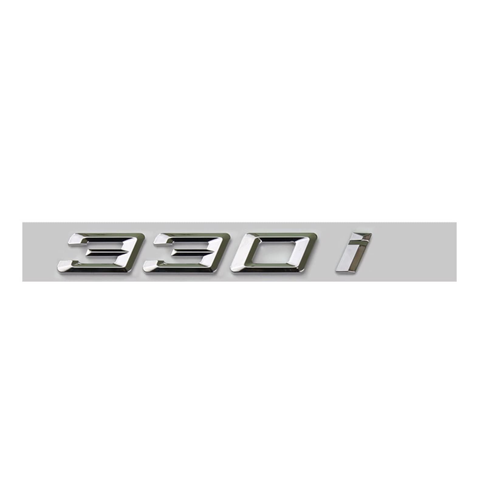 LAZIRO 3D ABS Chrom Auto Buchstaben Kofferraum Emblem Abzeichen Aufkleber passend for BMW Schriftzug G20 316i 320i 320d 325i 330i 2020 2021 Zubehör (Color : 330i, Size : 2019-2022) von LAZIRO