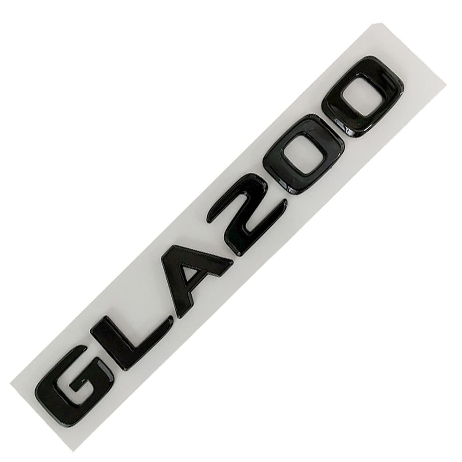 LAZIRO 3D ABS Chrom Schwarz Auto Kofferraum Emblem Abzeichen GLA 200 260 Buchstaben Anzahl Aufkleber Passend for Mercedes X156 X164 H247 Zubehör (Color : GLA 200 Black) von LAZIRO