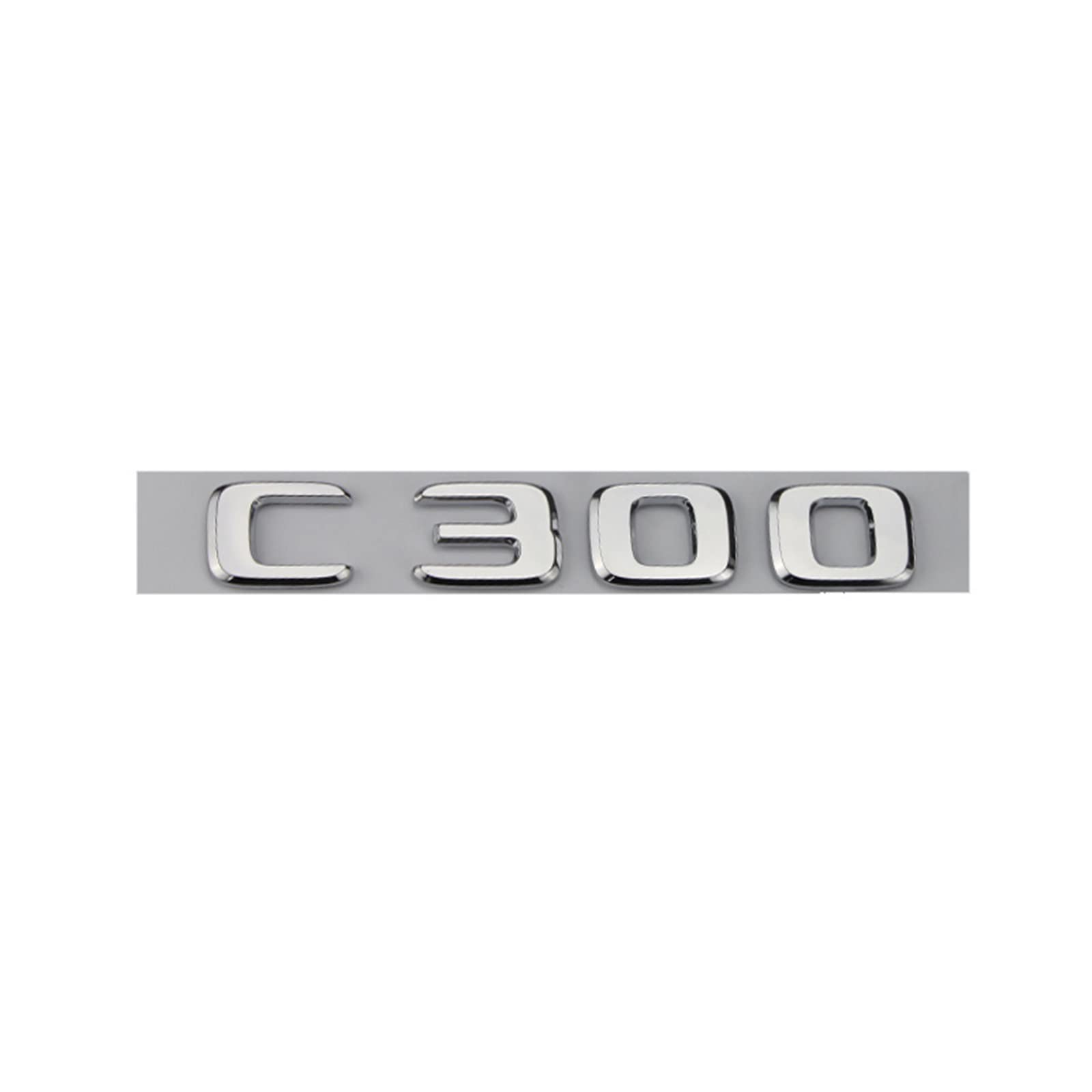 LAZIRO 3D ABS Chrom Silber C300 Auto Kofferraum Aufkleber Typenschild Emblem Aufkleber Passend for Mercedes AMG W205 W204 W203 C Klasse Zubehör (Color : Chrome Silver) von LAZIRO