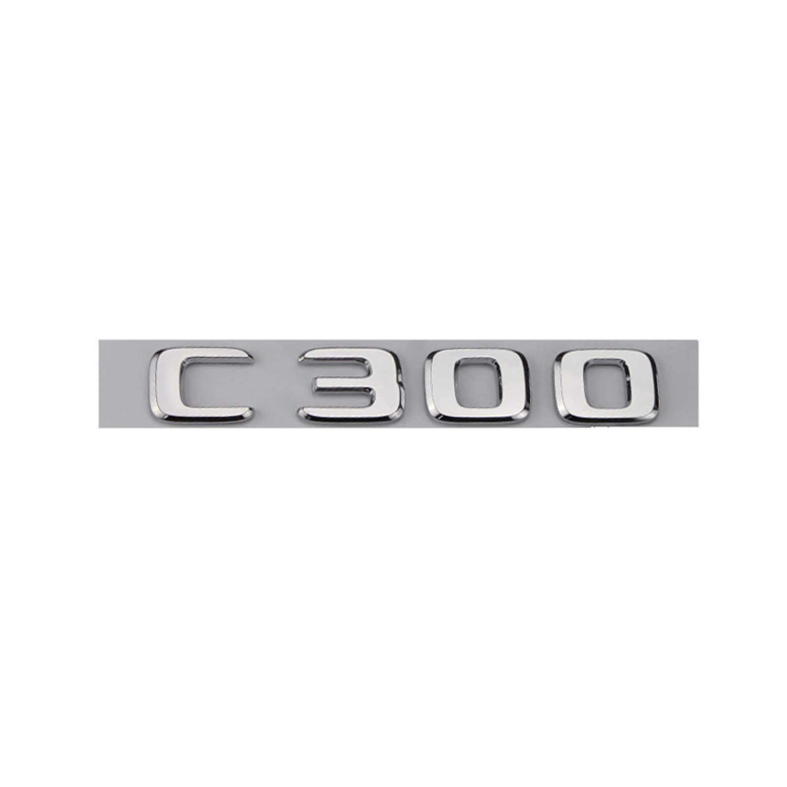 LAZIRO 3D ABS Chrom Silber C300 Auto Kofferraum Aufkleber Typenschild Emblem Aufkleber Passend for Mercedes AMG W205 W204 W203 C Klasse Zubehör (Color : Chrome Silver) von ZOUXO