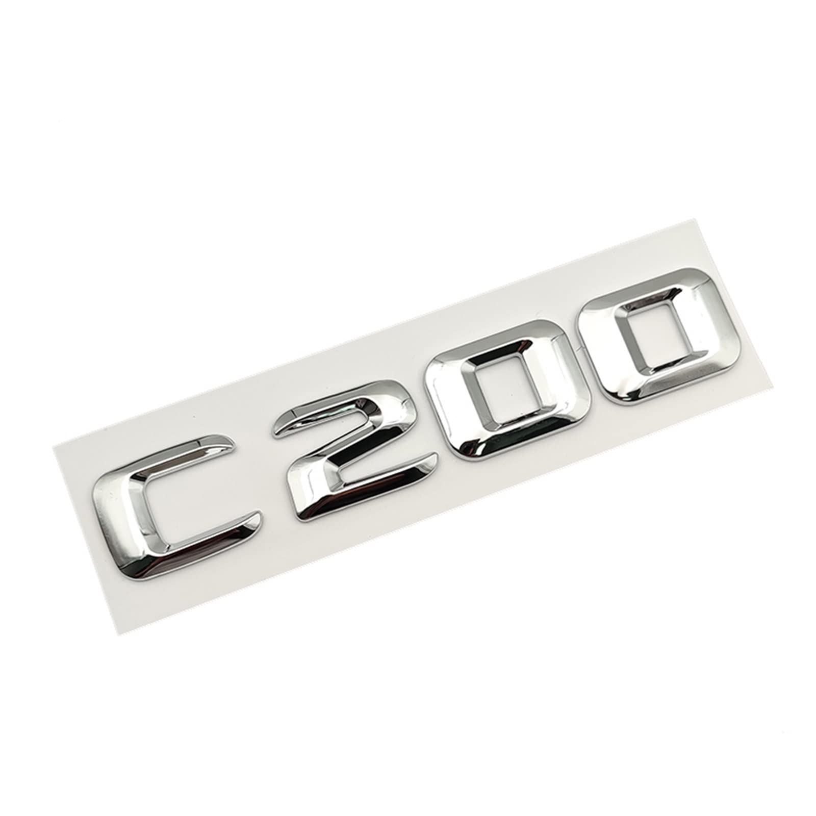 LAZIRO 3D Chrom Auto Buchstaben Kofferraum Emblem Abzeichen Aufkleber for Logo passend for Mercedes Benz C180 C200 C220 C300 C400 W204 W205 Zubehör (Color : C200) von LAZIRO