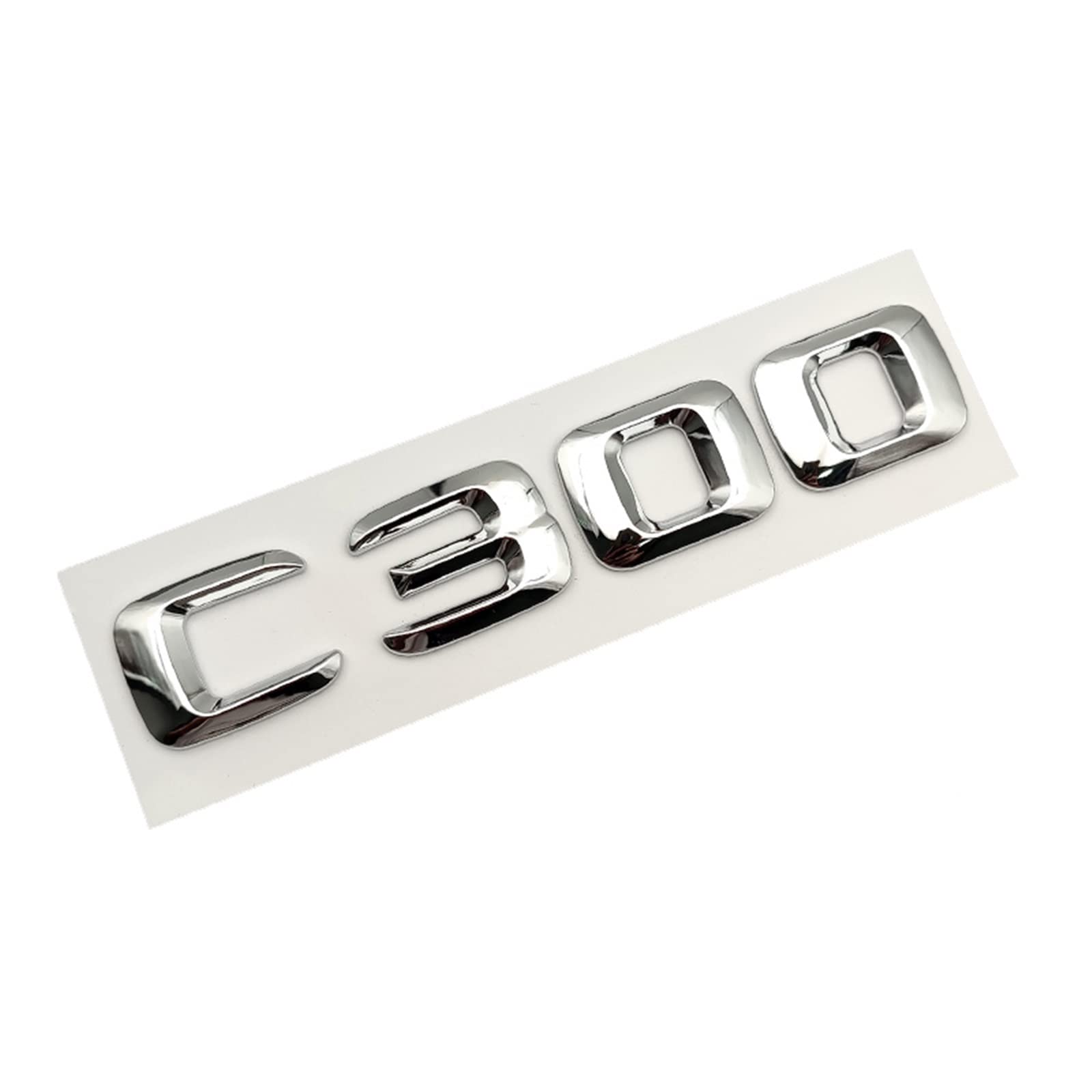 LAZIRO 3D Chrom Auto Buchstaben Kofferraum Emblem Abzeichen Aufkleber for Logo passend for Mercedes Benz C180 C200 C220 C300 C400 W204 W205 Zubehör (Color : C300) von LAZIRO