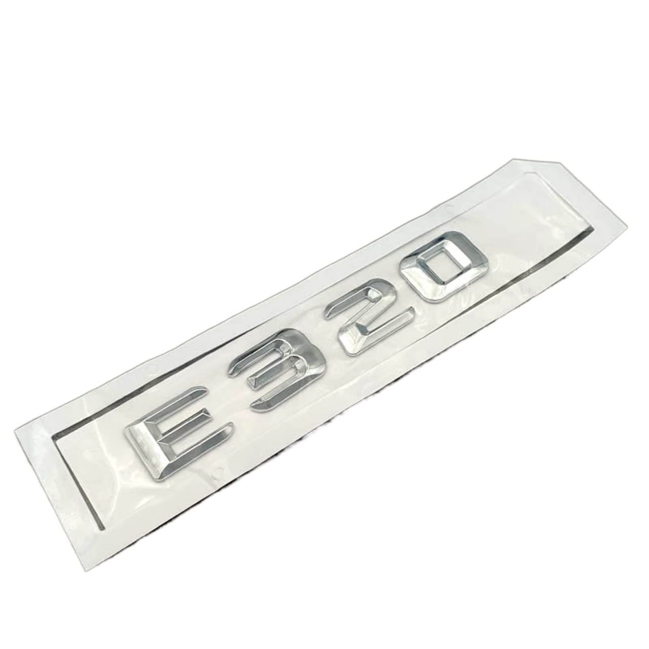 LAZIRO 3D Chrom Silber Kofferraum Abzeichen Aufkleber Aufkleber E Klasse E220 E320 Emblem Logo Passend for Mercedes E 200 300 W211 W212 Zubehör (Color : E 320) von LAZIRO