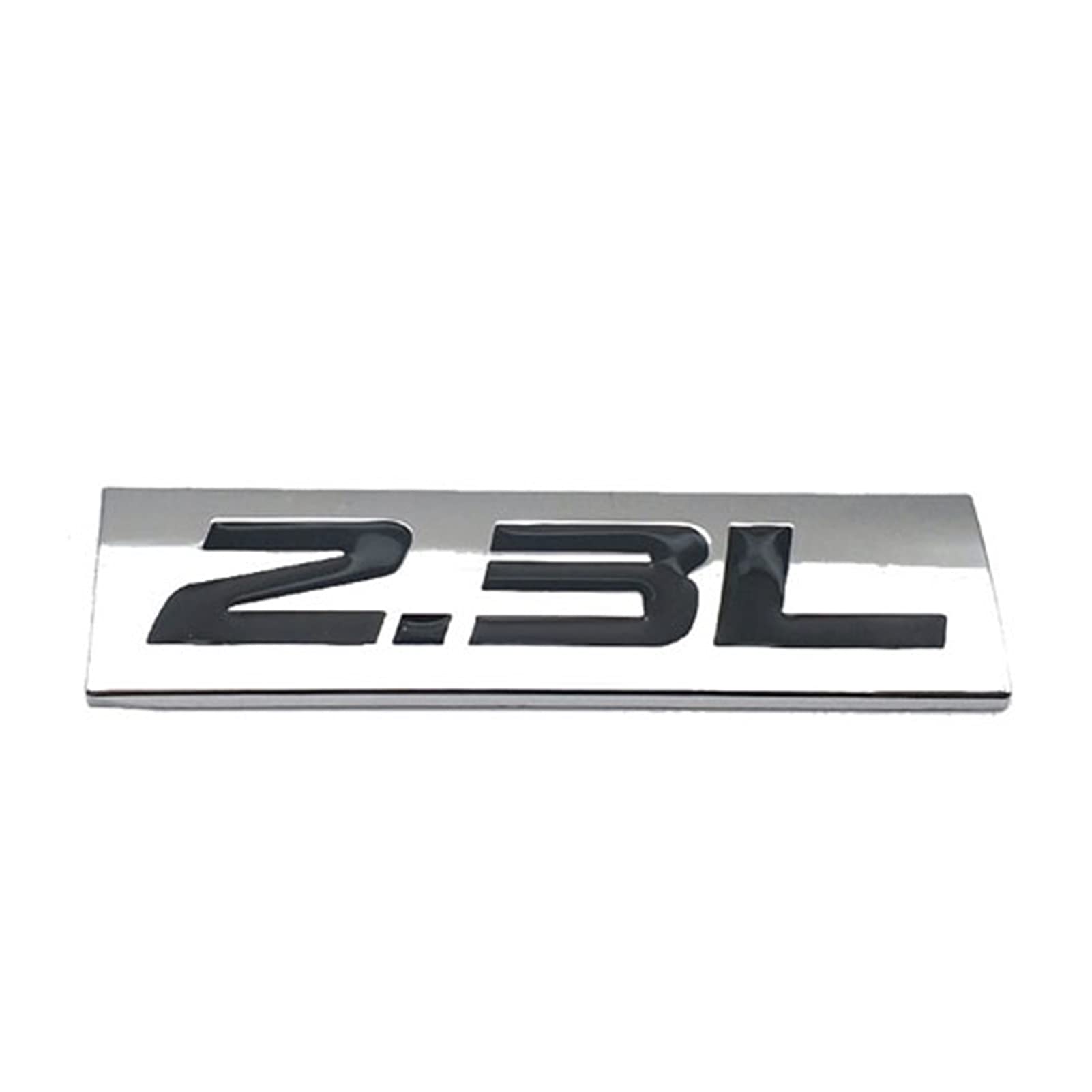 LAZIRO Metallauto Styling 2.3L Turbo Auto Abzeichen Kofferraum Seite Emblem 3D Aufkleber Aufkleber Autozubehör (Color : Silver with Black) von LAZIRO