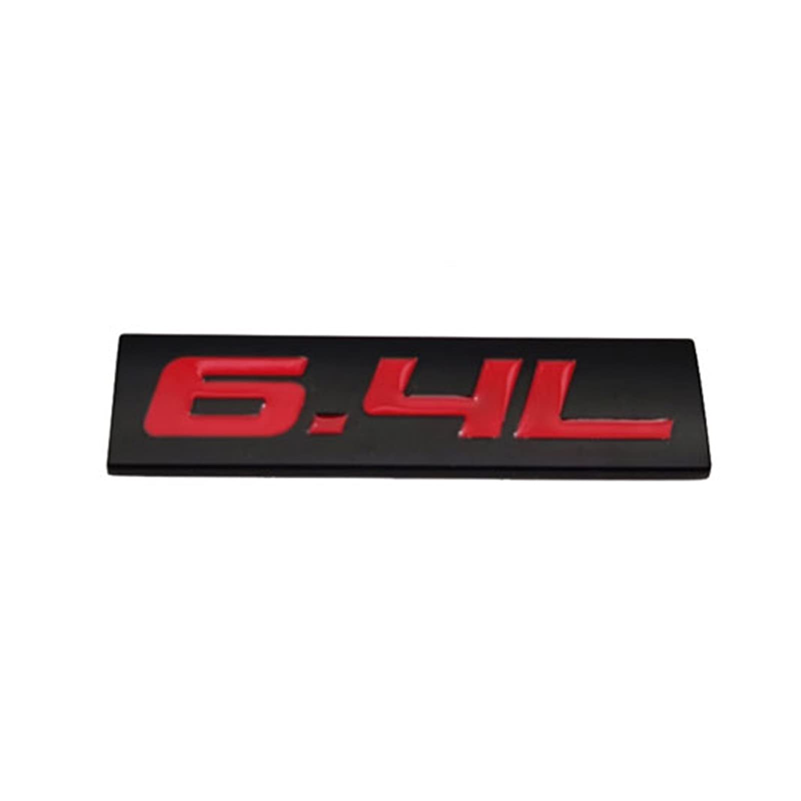 LAZIRO Metallauto Styling 6.4L Logo Emblem Flügelseite Auto Abzeichen Trunk Aufkleber Aufkleber Zubehör (Color : Black with Red) von LAZIRO
