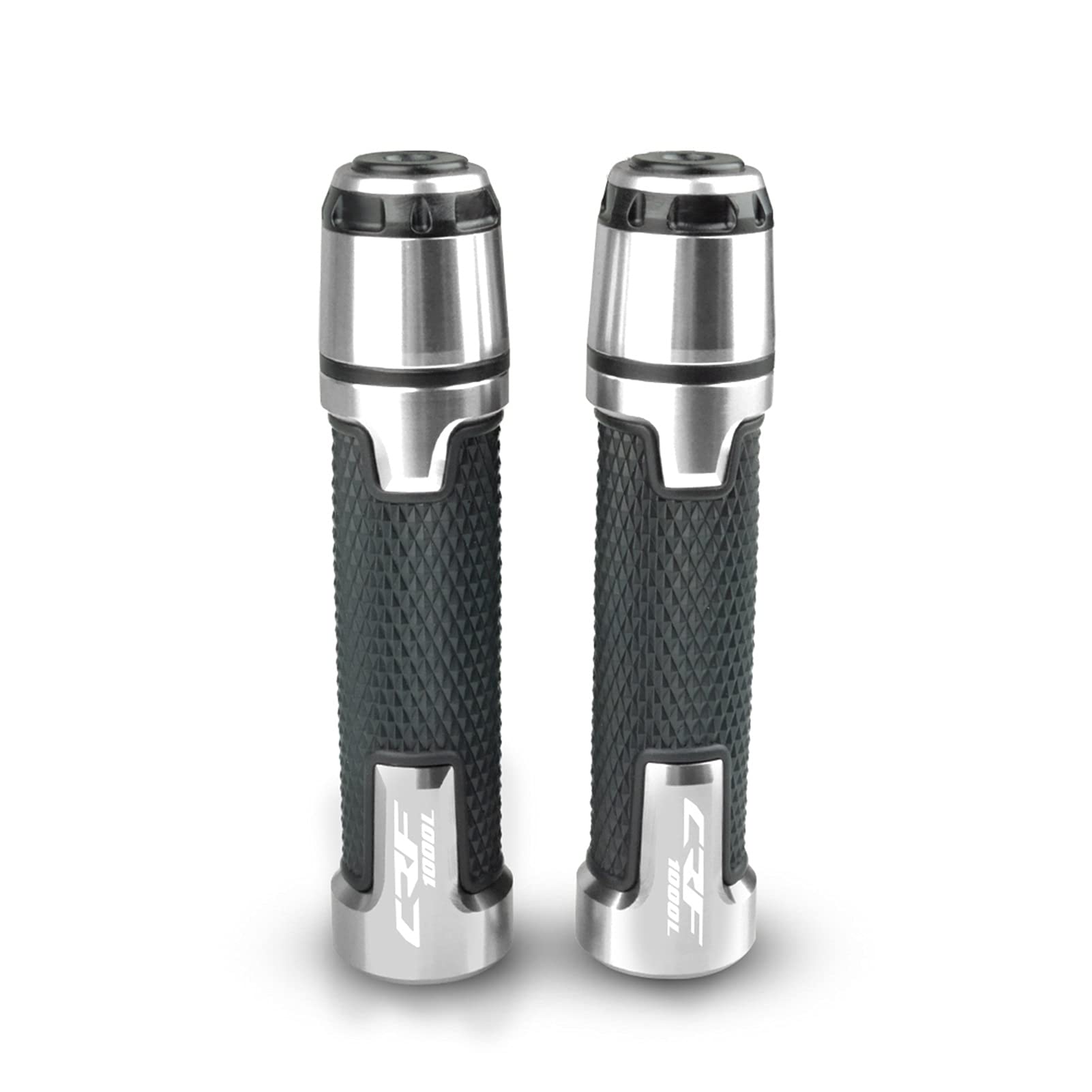 Kappe Anti Vibration Silder Plug CNC Aluminium Motorräder Lenkergriffe Und Lenkergriffe Endmotoren Zubehör Compatible With Hon da CRF1000L AFRICA TWIN 2015-2017 Motorrad Lenkergriffe Endkappen(Silver) von LBLIRESP