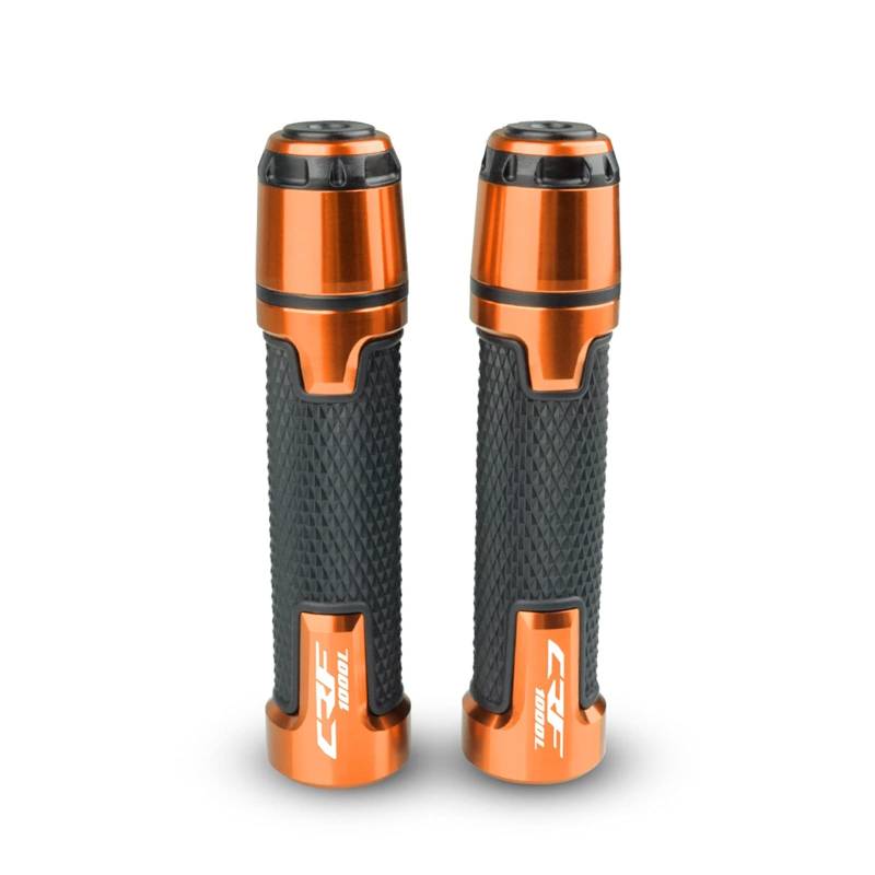 Kappe Anti Vibration Silder Plug CNC Aluminium Motorräder Lenkergriffe Und Lenkergriffe Endmotoren Zubehör Compatible With Hon da CRF1000L AFRICA TWIN 2015-2017 Motorrad Lenkergriffe Endkappen(Orange) von LBLIRESP