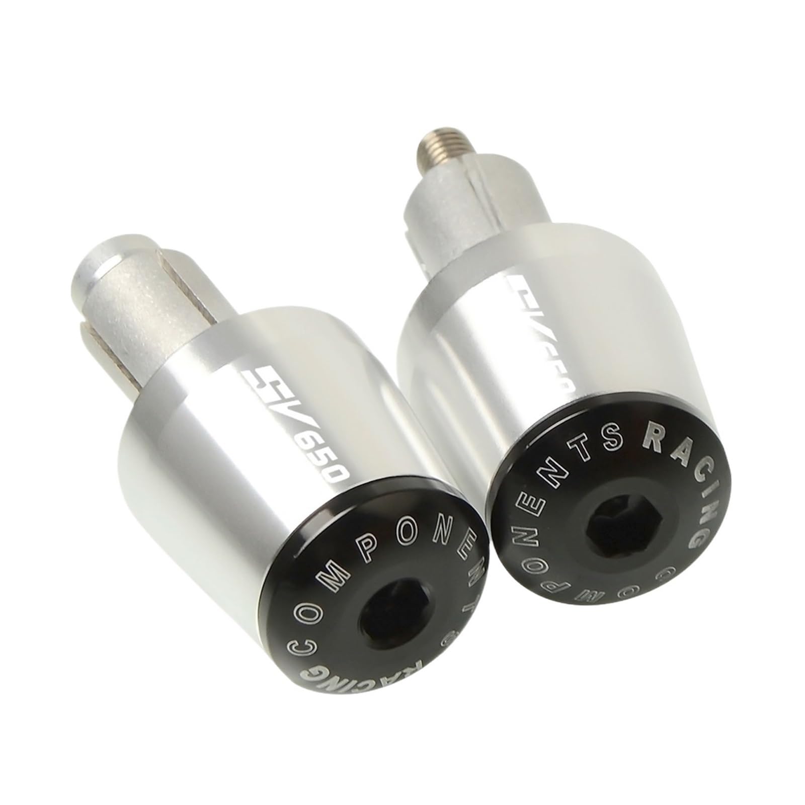 LBLIRESP Kappe Anti Vibration Silder Plug Compatible with Su zu Ki SV650 SV 650 Sv 650 S Motorrad Lenkergriffe Enden Lenker Lenkerenden Kappe Mit Motorrad Lenkergriffe Endkappen(Silver) von LBLIRESP