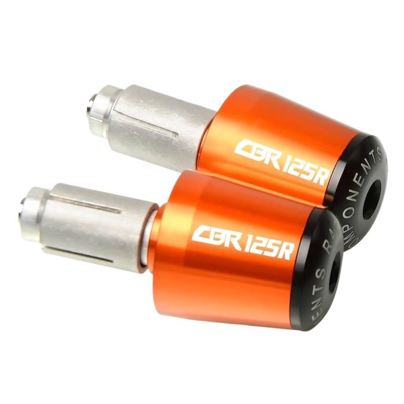 LBLIRESP Kappe Anti Vibration Silder Plug Motorrad Lenker Griffe Lenkerenden Schieber Lenker Griff Ende Compatible with Hon Da CBR125R CBR 125R 2011-2014 Motorrad Lenkergriffe Endkappen(Orange) von LBLIRESP