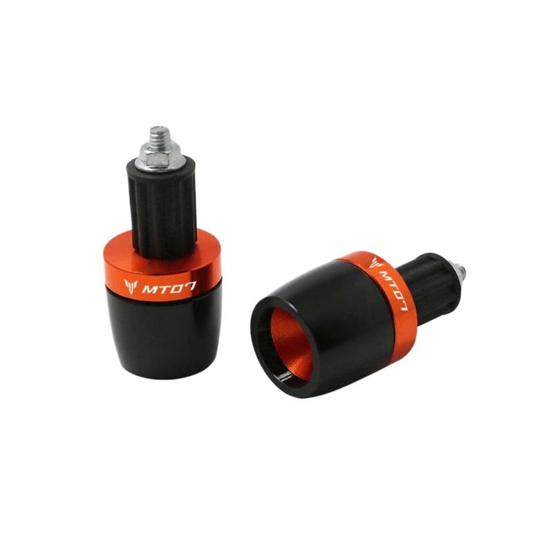 LBLIRESP Kappe Anti Vibration Silder Plug Motorradzubehör Lenkergriffe Enden Gegengewicht Cap Plug Sliders Lenker Compatible with Yaha Ma MT07 MT 07 MT-07 Motorrad Lenkergriffe Endkappen(Orange) von LBLIRESP