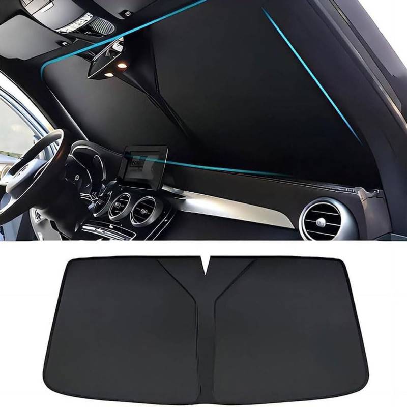 Auto Windschutzscheiben Sonnenschutz FüR DS DS9 DS7 DS3 DS4 DS5 DS6, Faltbarer Frontscheiben-Sonnenschutz Windschutzscheibe Uv-Schutz ZubehöR,A von LBUQGGCN