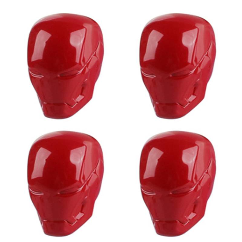 Iron Man Ventilkappen, 4 Stück, universal, für Autoreifen, Ventilkappen, Auto-Ventilschaftabdeckungen (rot) von LCDXBYTFT