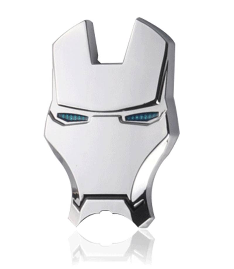 LCDXBYTFT Iron Man Metall Autoaufkleber Metall Emblem Autoaufkleber Aufkleber (Silber) von LCDXBYTFT