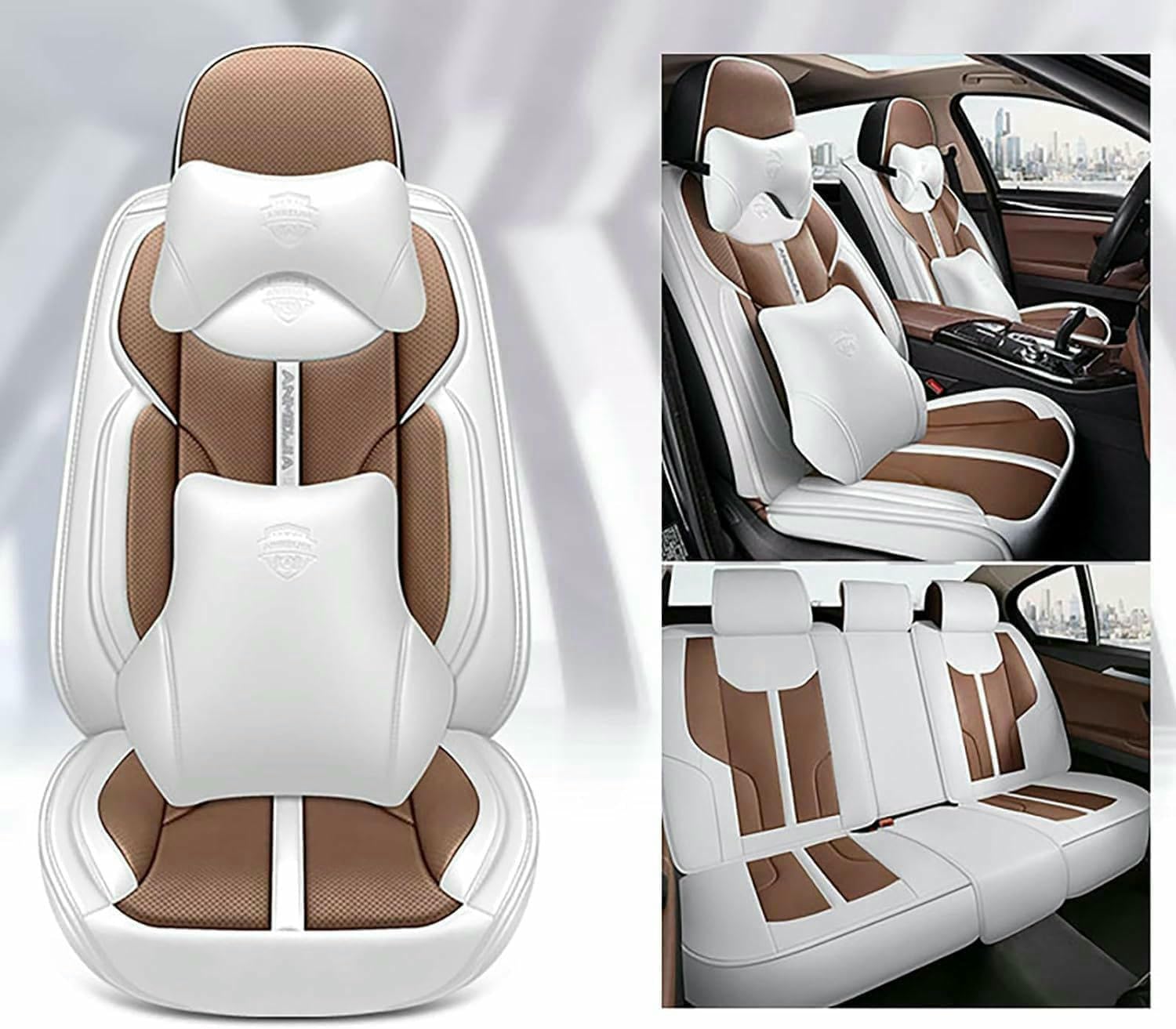 LCLCDZ Sitzbezüge Auto Autositzbezüge Universal Set für Ford Ford Mustang F-150 Raptor Explorer Ranger 4-Trac B-Max Galaxy Escort Auto Zubehör,Kaffeefarbe Luxus LCLCDZ Sitzbezüge Auto Autositzbezüge Universal Set für Ford Ford Mustang F-150 Raptor Explorer Ranger 4-Trac B-Max Galaxy Escort Auto Zubehör,Kaffeefarbe Luxus von LCLCDZ