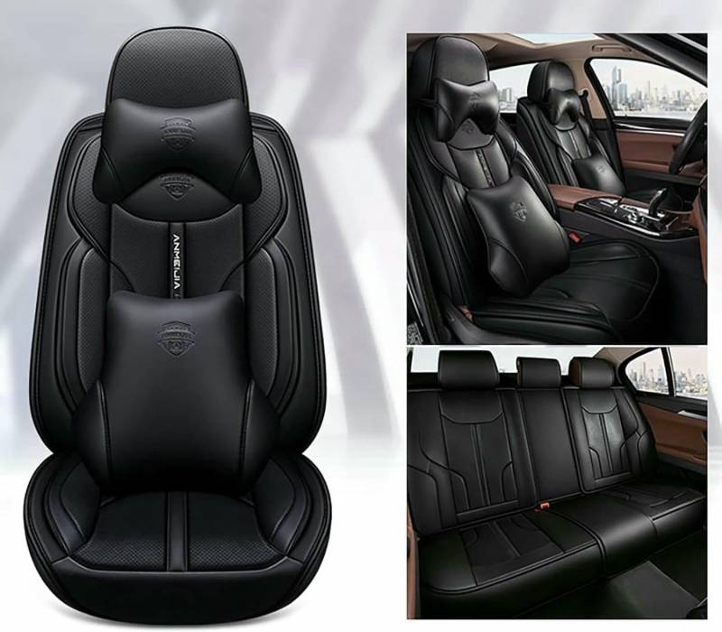LCLCDZ Sitzbezüge Auto Autositzbezüge Universal Set für Ford Ford Mustang F-150 Raptor Explorer Ranger 4-Trac B-Max Galaxy Escort Auto Zubehör,schwarz Luxus von LCLCDZ
