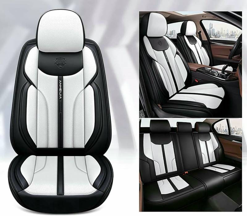 LCLCDZ Sitzbezüge Auto Autositzbezüge Universal Set für Jeep Grand Cherokee Compass Renegade Wrangler jk Wrangler Land Rover Freeland Auto Zubehör,Schwarzweiß von LCLCDZ
