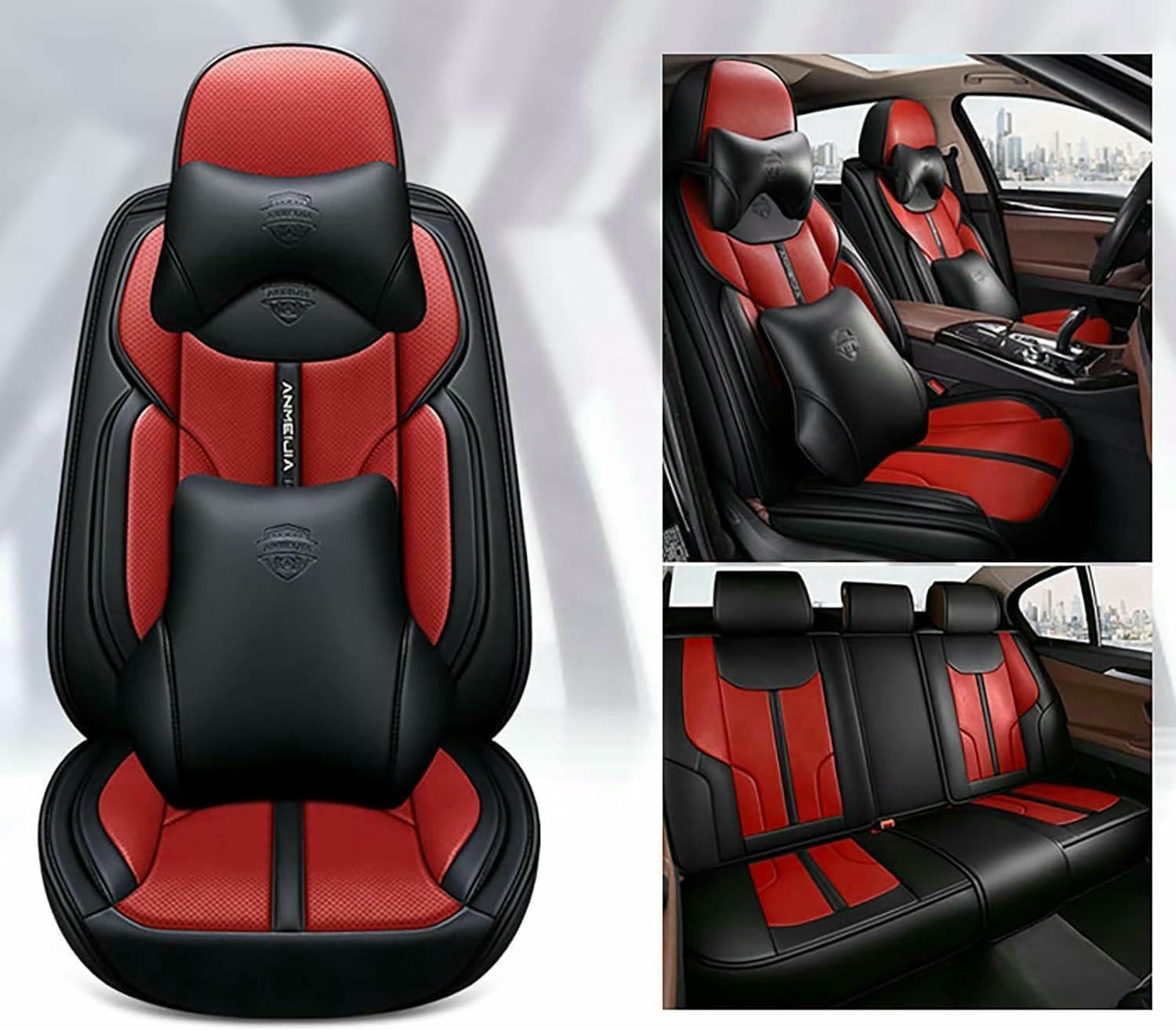 LCLCDZ Sitzbezüge Auto Autositzbezüge Universal Set für Skoda Octavia Rapid Kodiaq Octavia A7 Octavia 2 Octavia A5 Tour Fabia 1 Fabia 3 Superbe Auto Zubehör,Schwarz-roter Luxus LCLCDZ Sitzbezüge Auto Autositzbezüge Universal Set für Skoda Octavia Rapid Kodiaq Octavia A7 Octavia 2 Octavia A5 Tour Fabia 1 Fabia 3 Superbe Auto Zubehör,Schwarz-roter Luxus von LCLCDZ