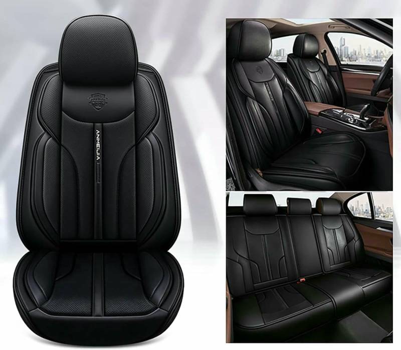 LCLCDZ Sitzbezüge Auto Autositzbezüge Universal Set für Volvo V50 S40 Xc90 Xc40 C30 S80 Xc40 Xc60 C70 V70 S80L V40 V60 V90 S90 S80 Auto Zubehör,Schwarz von LCLCDZ
