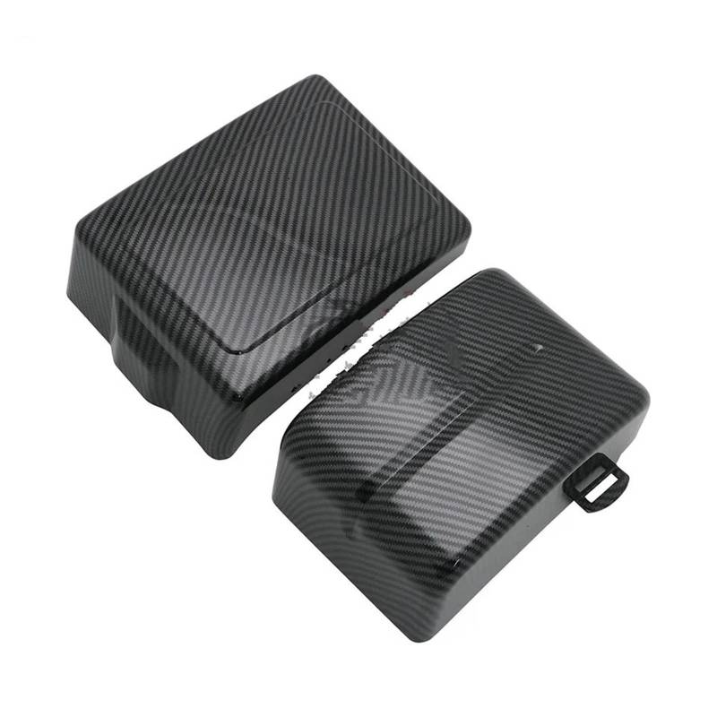 Motorrad Batterieabdeckung Motorrad Schwarz Batterie Seite Verkleidung Rahmen Abdeckungen Kappe Fit Für Harley Dyna Street Fat Bob Super Glide Wide Glide Switchback FLD FXD Batterieseitenabdeckung(Car von LCQSYE