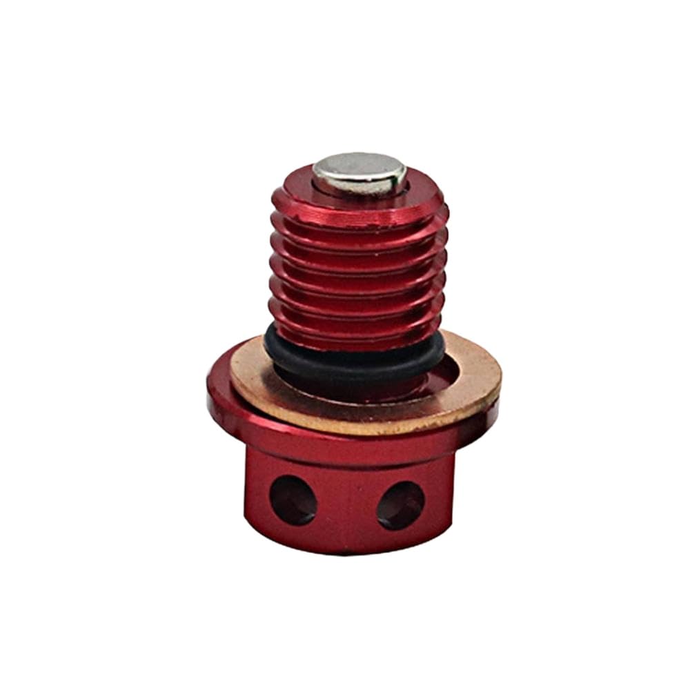 LCYSXTFZ M12X1 5 Magnetische Ölabflussstopp mit Unterlegscheibe -Dichtung kompatibel mit 50 90 110 125 140 150cc Pit Dirt Bikes Fits CRF XR Z50 CR80 -Modelle(Red) von LCYSXTFZ