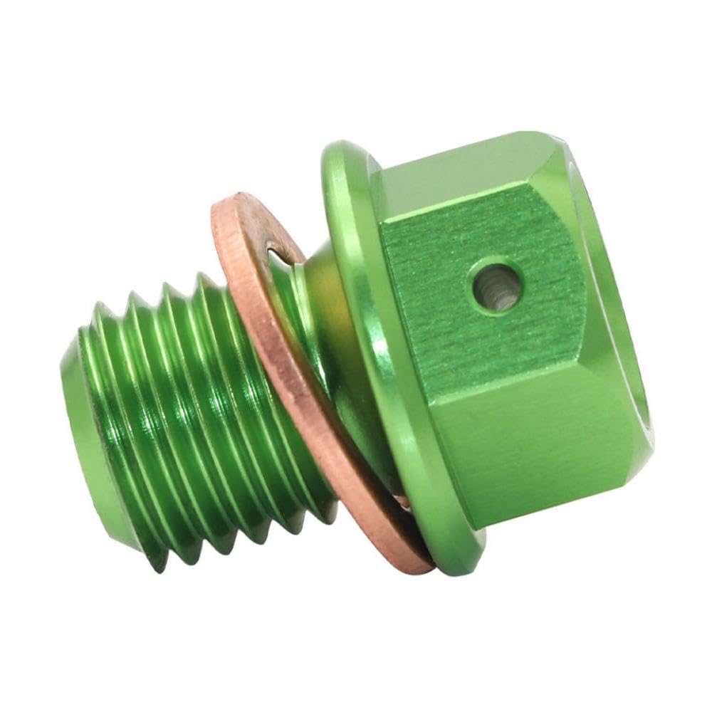 M12 Magnetic Oil Drain Stecker Motorabflussschraube kompatibel mit KLX 110 125 KLX140 G/L KLX150 L/BF/S KLX650 KLR 250 600 KLR650(Green) von LCYSXTFZ