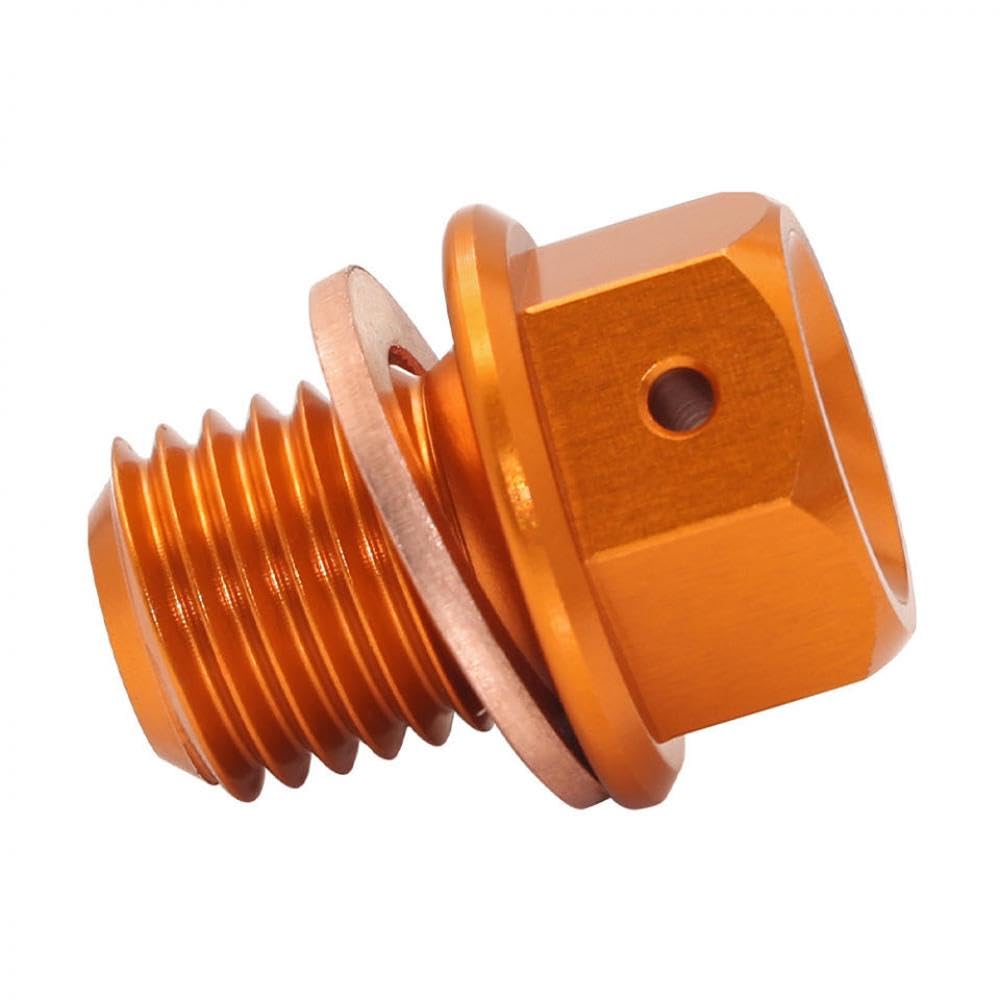 M12 Magnetic Oil Drain Stecker Motorabflussschraube kompatibel mit KLX 110 125 KLX140 G/L KLX150 L/BF/S KLX650 KLR 250 600 KLR650(Orange) von LCYSXTFZ