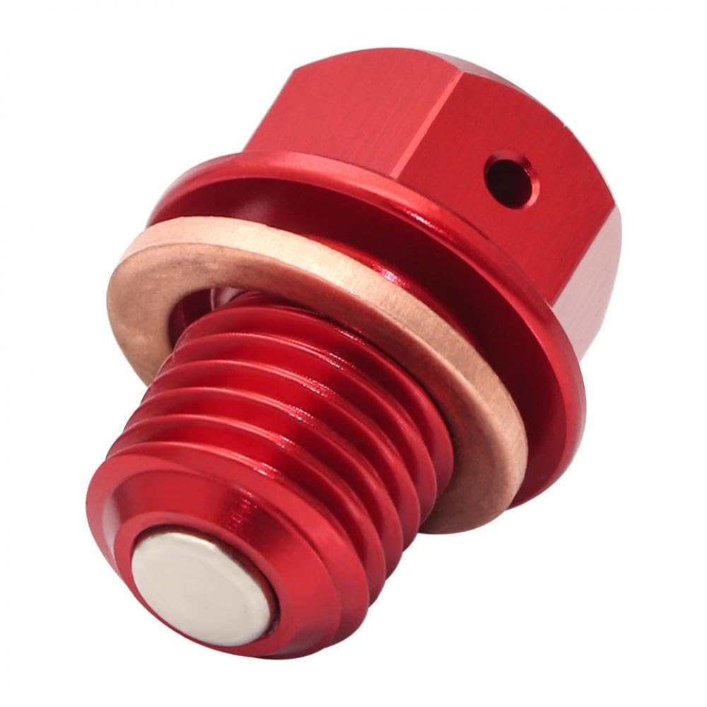 M12 Magnetic Oil Drain Stecker Motorabflussschraube kompatibel mit KLX 110 125 KLX140 G/L KLX150 L/BF/S KLX650 KLR 250 600 KLR650(Red) von LCYSXTFZ
