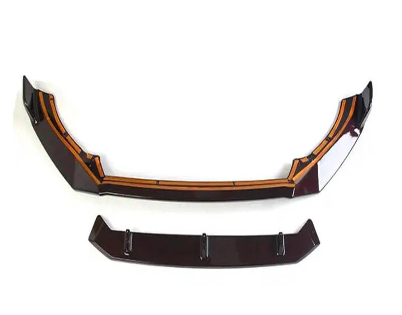LDFREBCX 1SET ABS Auto Stoßstange Vorne Splitter Lip Spoiler Kompatibel for Volvo XC60 2018-2023 Stoßstange vorne Lip Splitter(Maple Brown) von LDFREBCX
