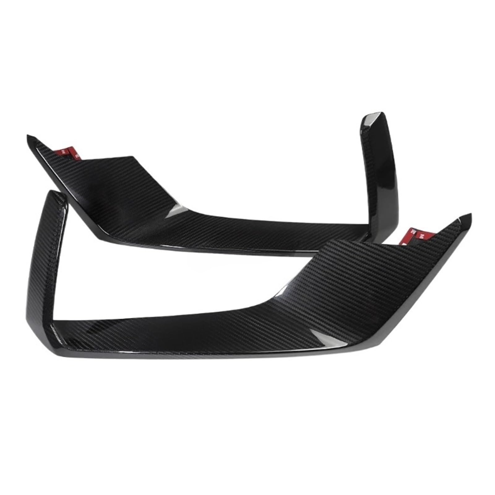 LDFREBCX 2 STÜCKE Stoßstangen-Seiten-Lufteinlass-Entlüftungsabdeckungsverkleidung Kompatibel mit Mustang Dark Horse S650 2024+ Kohlefaser-Auto-Nebelscheinwerferverkleidung(Glossy Carbon Fiber) von LDFREBCX