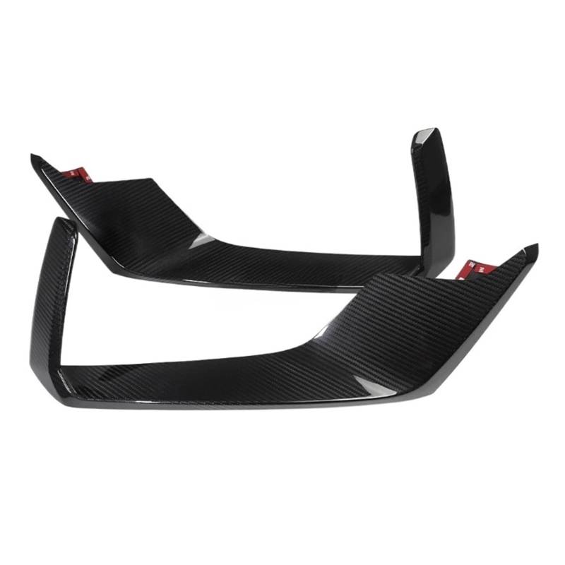 LDFREBCX 2 STÜCKE Stoßstangen-Seiten-Lufteinlass-Entlüftungsabdeckungsverkleidung Kompatibel mit Mustang Dark Horse S650 2024+ Kohlefaser-Auto-Nebelscheinwerferverkleidung(Glossy Carbon Fiber) von LDFREBCX