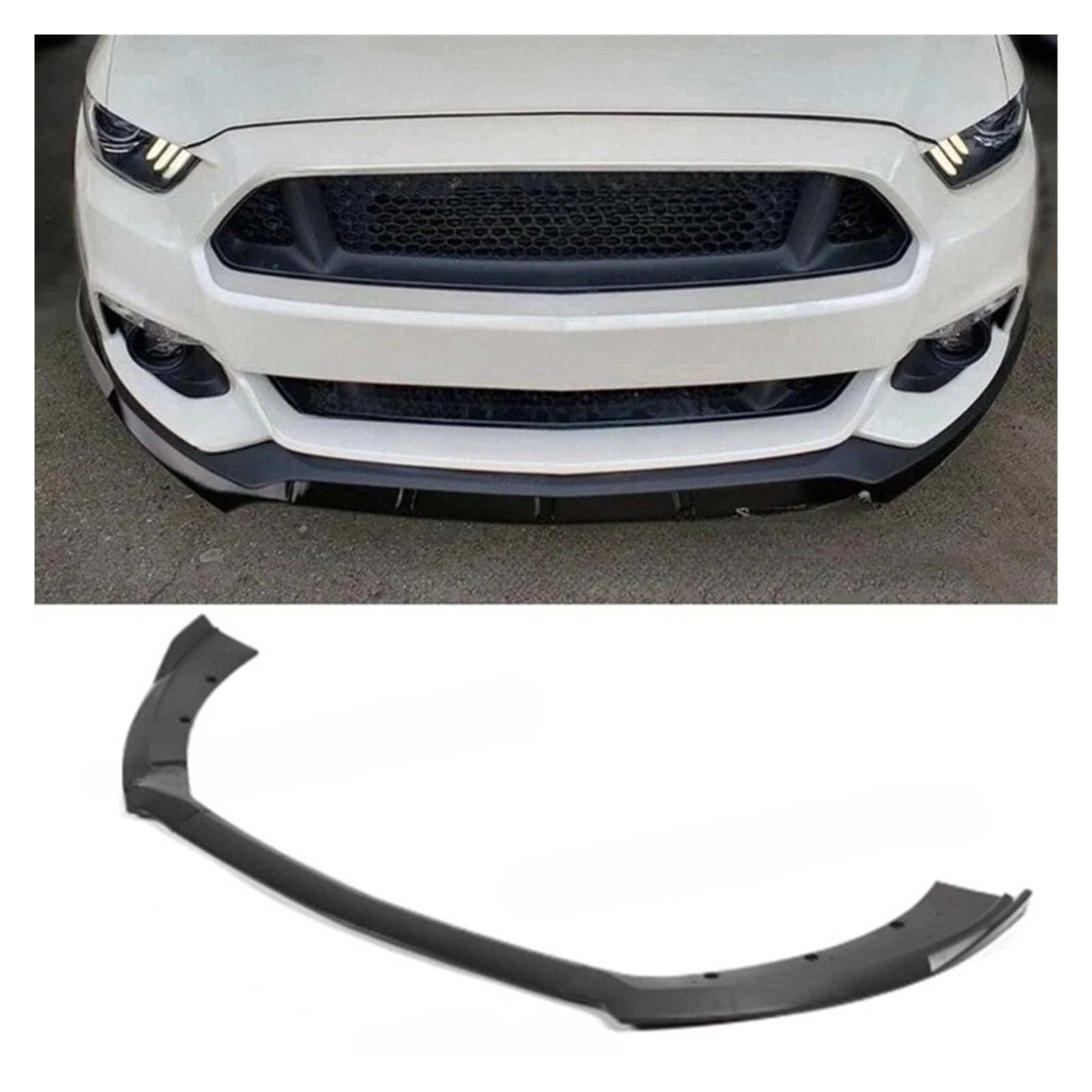 LDFREBCX 3 stücke Auto Front Stoßstange Splitter Lip Diffusor Spoiler Kompatibel for Mustang 2015 2016 2017 Carbon Look/Schwarz Stoßstange(Matte Black) von LDFREBCX