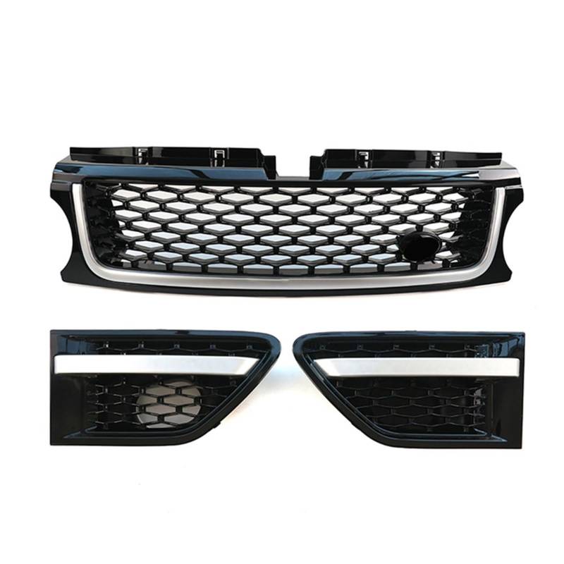 LDFREBCX 3-teiliger ABS-Auto-Frontstoßstangengrill, kompatibel for Land Rover Range Rover Sport 2010-2013, kompatibel for L320, seitliche Entlüftungsabdeckungsgrills(6) von LDFREBCX