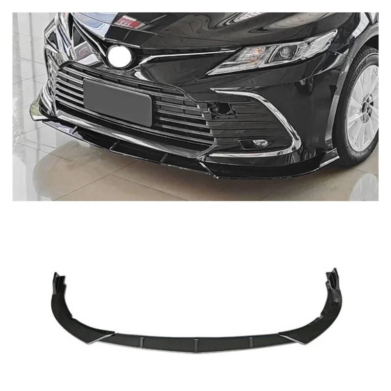 LDFREBCX 3PCS ABS Glanz Schwarz Carbon Look Front Stoßstange Lip Splitter Spoiler Kompatibel for Toyota Camry 8th 2018-2021(A Carbon Look) von LDFREBCX