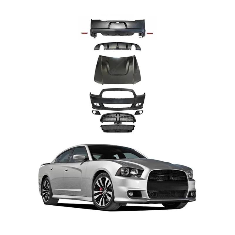 LDFREBCX Auto Body Kit Kompatibel for Dodge SRT Stil 2008-2014 Vorne Stoßstange Hinten Motorhaube Auto BodyKit von LDFREBCX