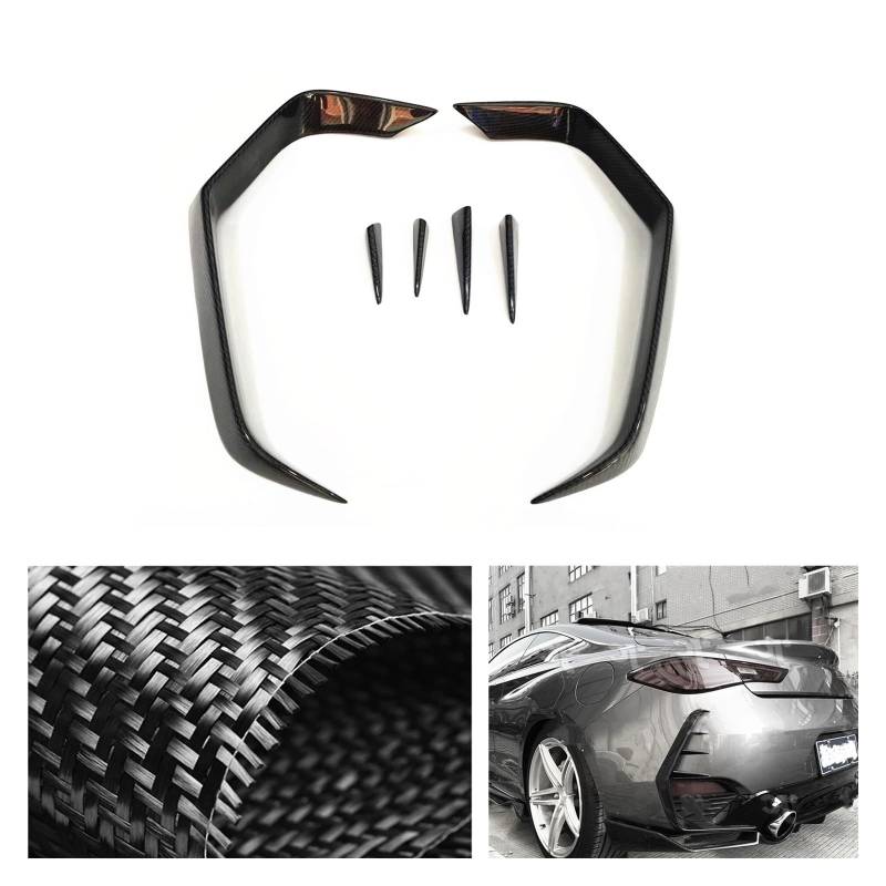 LDFREBCX Auto-Carbonfaser-Aufkleber for die hintere Stoßstange, seitliche Entlüftungsleiste, kompatibel mit Infiniti Q60 2017–2022, Canard-Kofferraum-Splitter-Spoiler-Dekoration von LDFREBCX