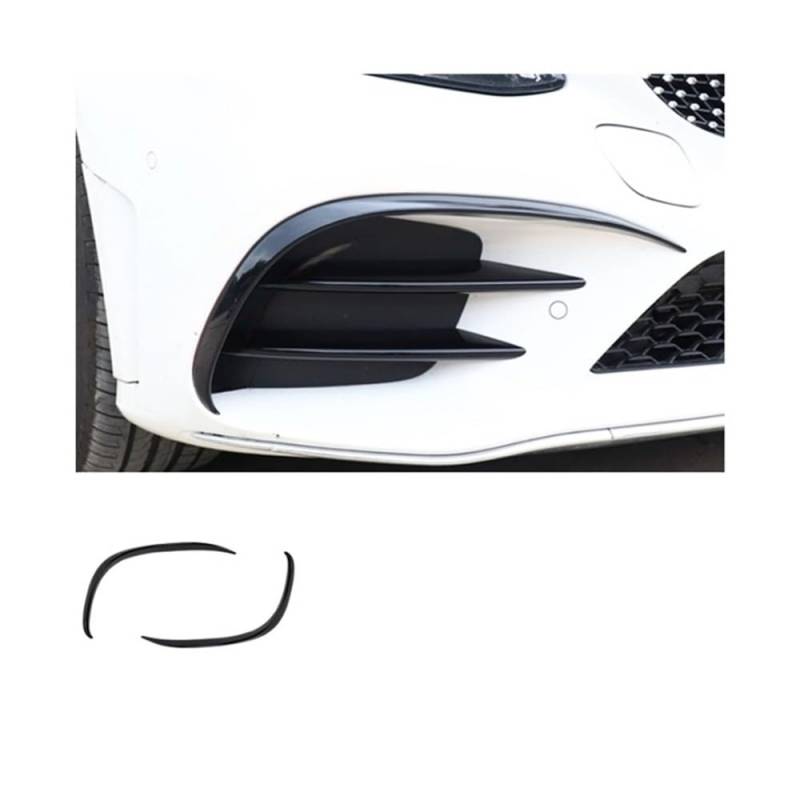 LDFREBCX Auto Front Nebel Lampe Kühlergrill Lamellen Streifen Trim Dekoration Kompatibel for Mercedes Benz C Klasse W205 2019-2021(Black 2pcs) von LDFREBCX