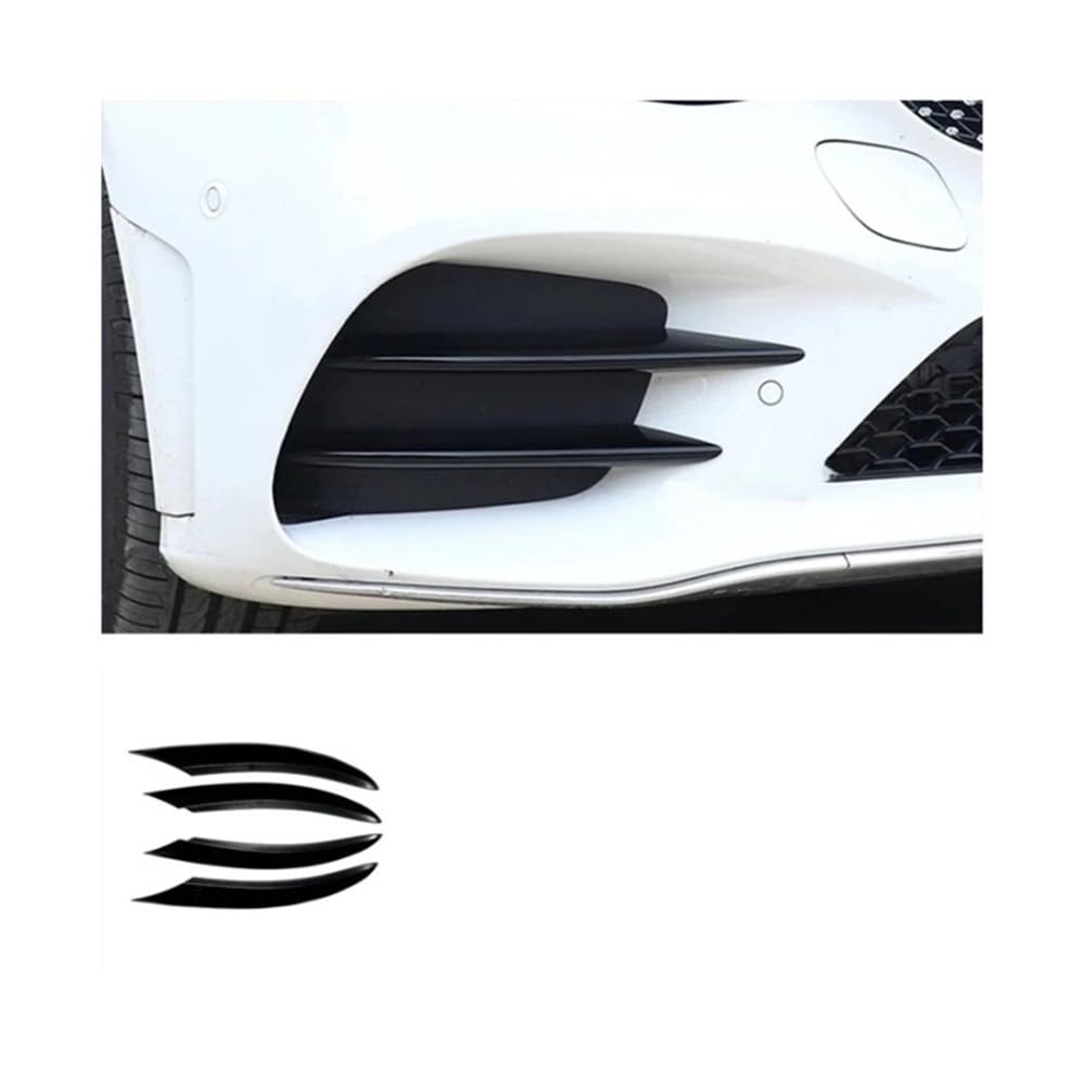LDFREBCX Auto Front Nebel Lampe Kühlergrill Lamellen Streifen Trim Dekoration Kompatibel for Mercedes Benz C Klasse W205 2019-2021(Black 4pcs) von LDFREBCX