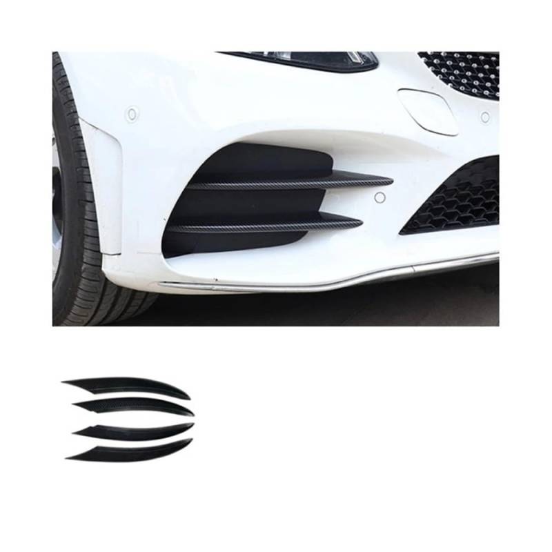 LDFREBCX Auto Front Nebel Lampe Kühlergrill Lamellen Streifen Trim Dekoration Kompatibel for Mercedes Benz C Klasse W205 2019-2021(Carbon Fiber 4pcs) von LDFREBCX