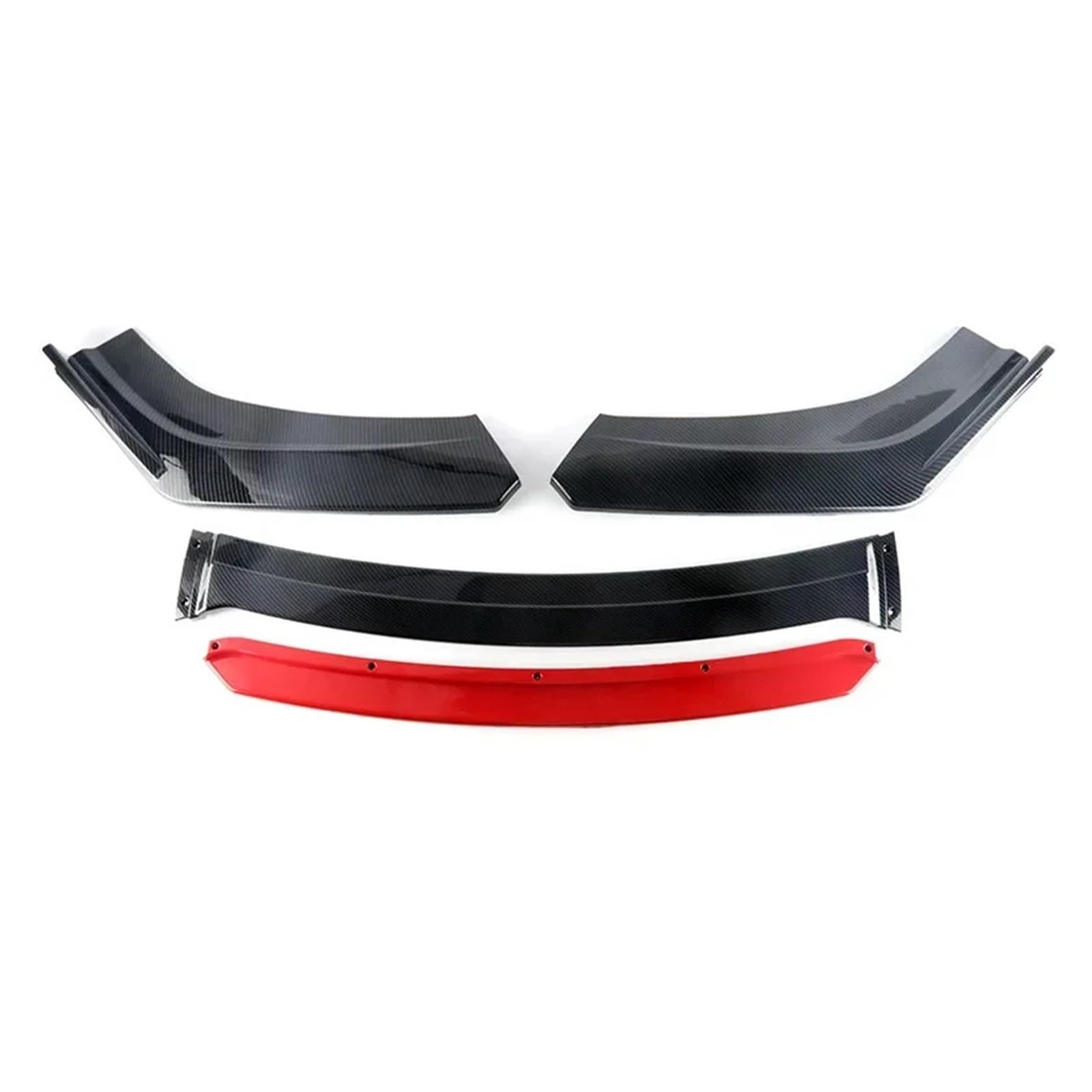 LDFREBCX Auto Front Untere Stoßstange Lip Splitter Spoiler Protector Sport Diffusor Universal Kompatibel for BMW F20 F21 E30 E82 Kompatibel for VW Golf(Carbon Black and red) von LDFREBCX